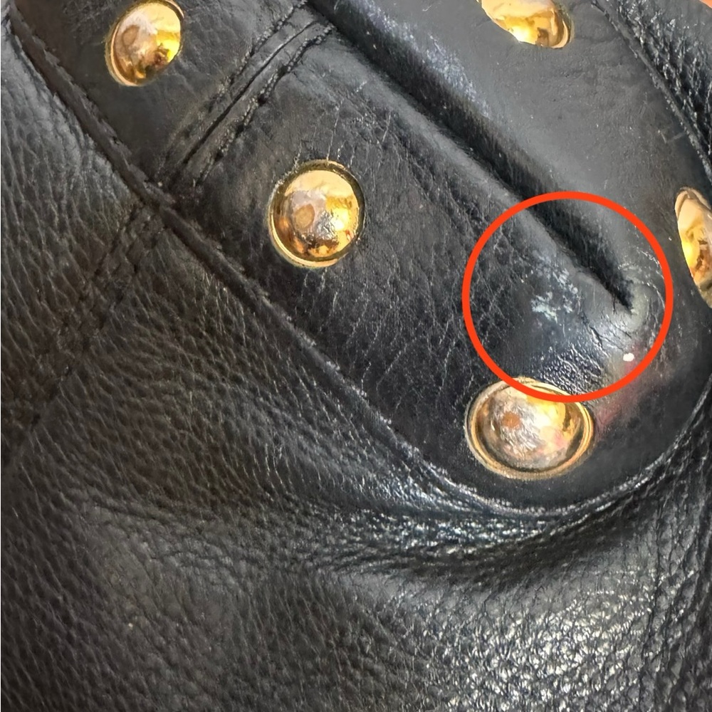 Michael Kors Black Leather Shoulder Bag with Gold Accents - Picture 9 of 12